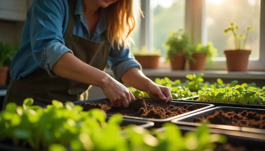 Filling Trays and growing of Microgreens