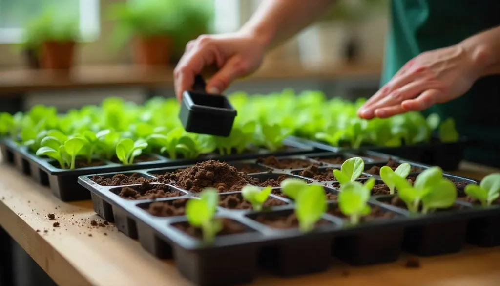 Filling Trays for Microgreens