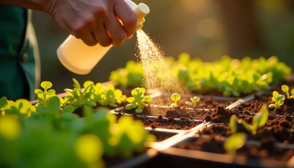 Mist the Soil for microgreen