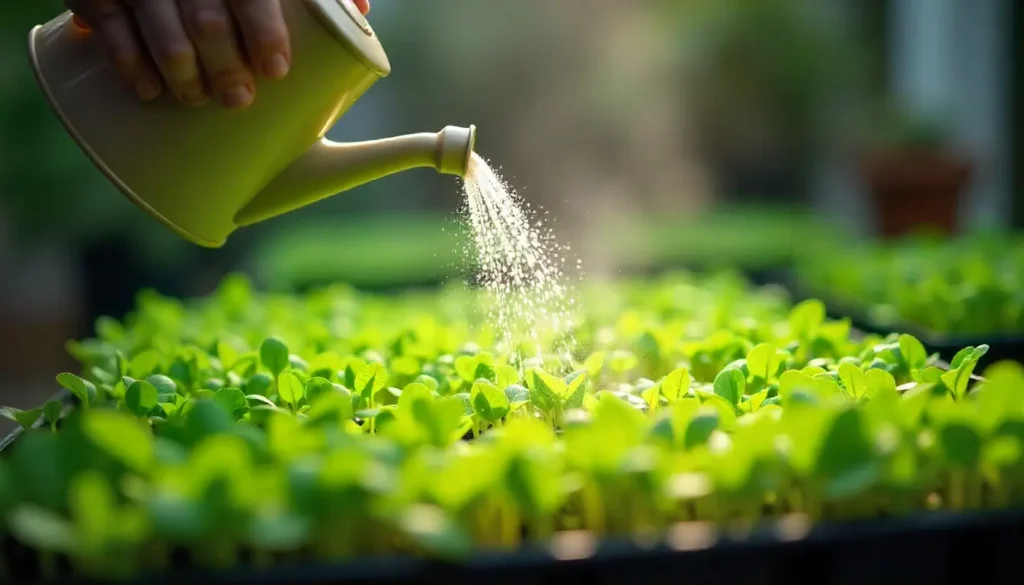 Watering Microgreens